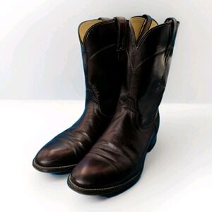 Laredo Boots 10D Brown Slip On 028W1 Lea Vamp & Foxing